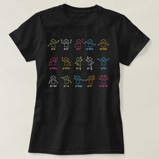 Algebra Dance Graph Figures Math Equation Teacher T-Shirt (Design Front)