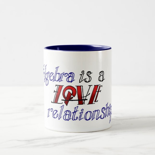 Algebra is a Love/Hate Relationship Two-Tone Coffee Mug (Center)