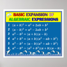 Algebra Math Classroom Poster - Blue Ocean