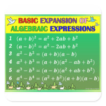 Algebra Math Classroom Stickers - Green Forest