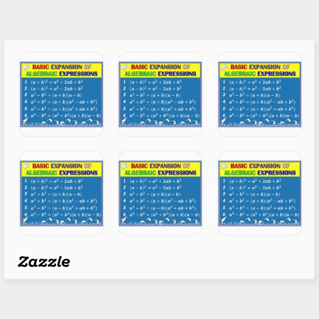 Algebra Math Sticker - Blue Ocean (Sheet)