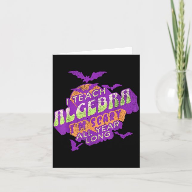 Algebra Teacher Halloween Soky Ghost Math Mathemat Card (Front)