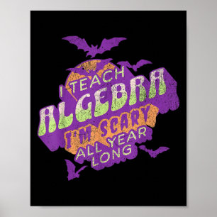 Algebra Teacher Halloween Soky Ghost Math Mathemat Poster