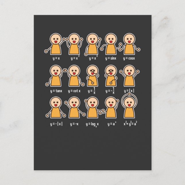 Algebra Teacher Math Student Equation Graph Postcard (Front)