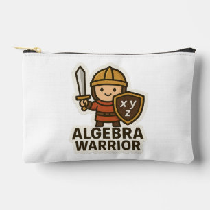 Algebra Warrior Sticker – Cute Math Hero  Accessory Pouch