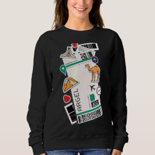Alger Air Ticket Boarding Pass Plane Algeria Alger Sweatshirt