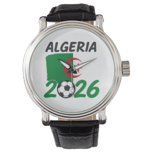 Algeria 2026 Soccer Fan Design with Crescent Star Watch