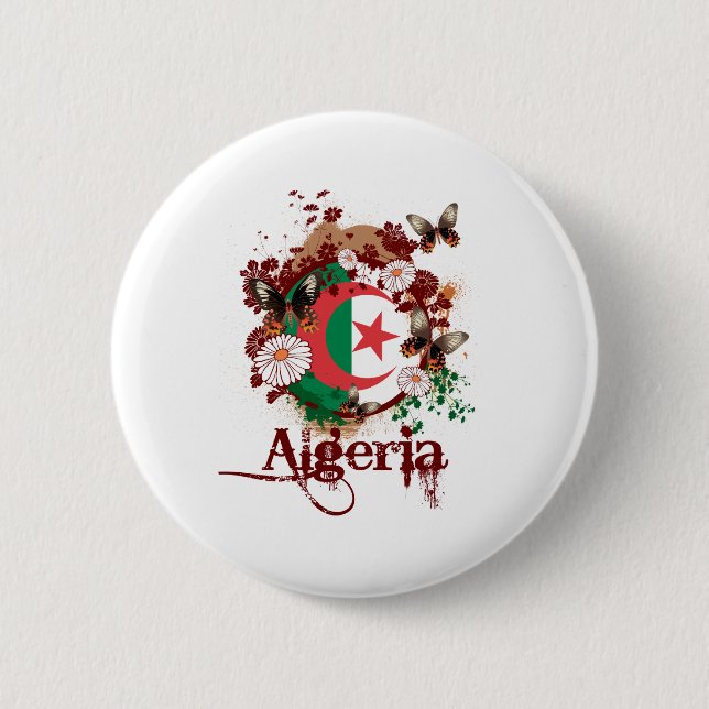 Algeria 6 Cm Round Badge (Front)