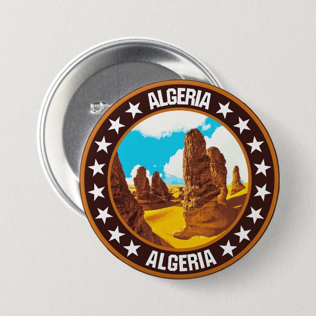 Algeria                                            7.5 cm round badge (Front & Back)
