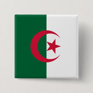 Algeria (Algerian) Flag 15 Cm Square Badge