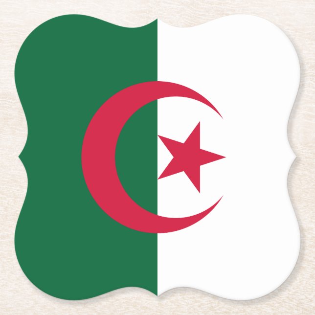 Algeria (Algerian) Flag Paper Coaster (Front)