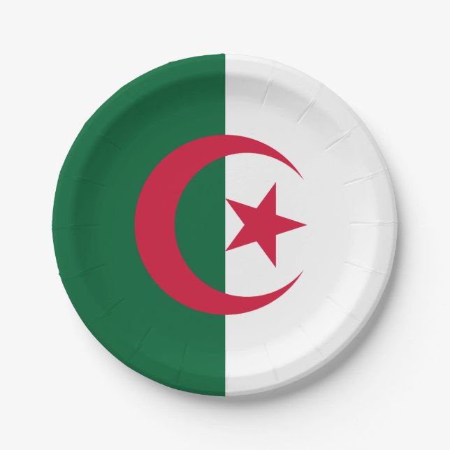 Algeria (Algerian) Flag Paper Plate (Front)