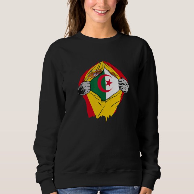 Algeria And Spain Super Flag Descendants Of Algeri Sweatshirt (Front)