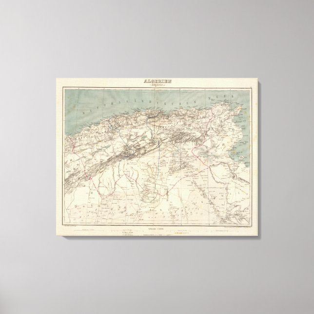 Algeria Atlas Map Canvas Print (Front)