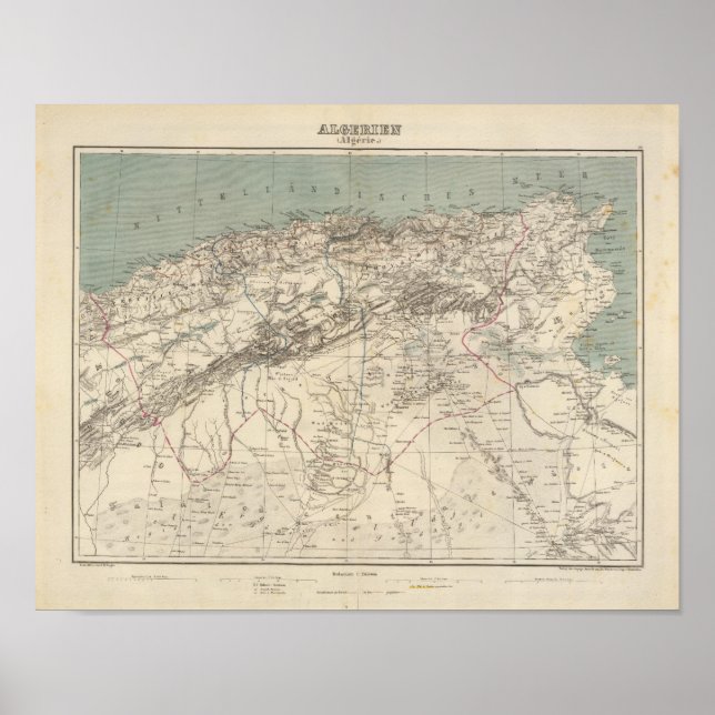 Algeria Atlas Map Poster (Front)