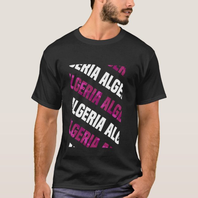 Algeria Camo Pattern Pink Camouflage T-Shirt (Front)