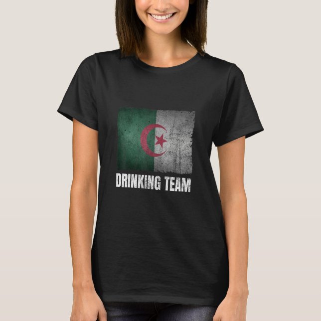 Algeria Drinking Team Graphic for Men Funny Algeri T-Shirt (Front)