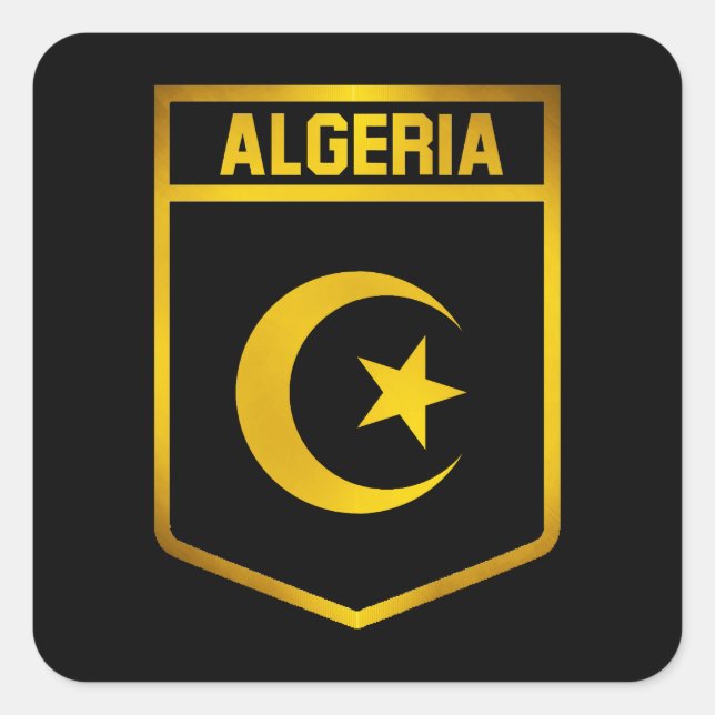 Algeria Emblem Square Sticker (Front)