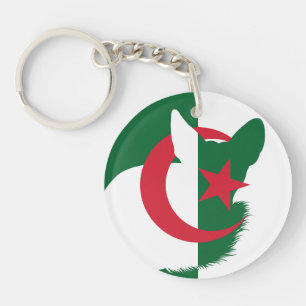 Algeria Fennec Fox Algerian National Animal Flag Key Ring