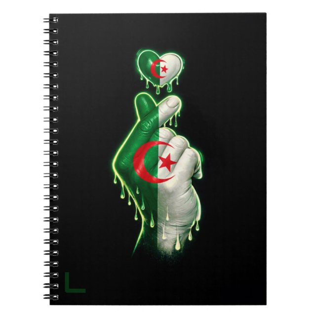 Algeria Finger Heart  Notebook (Front)