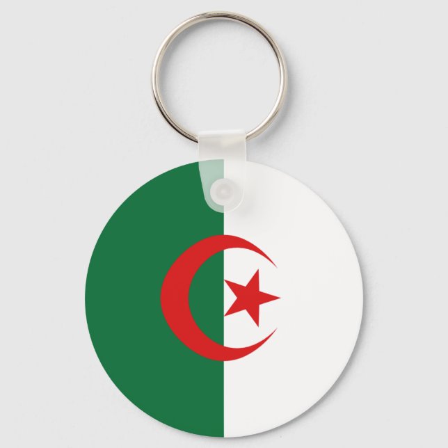 Algeria Fisheye Flag Keychain (Front)