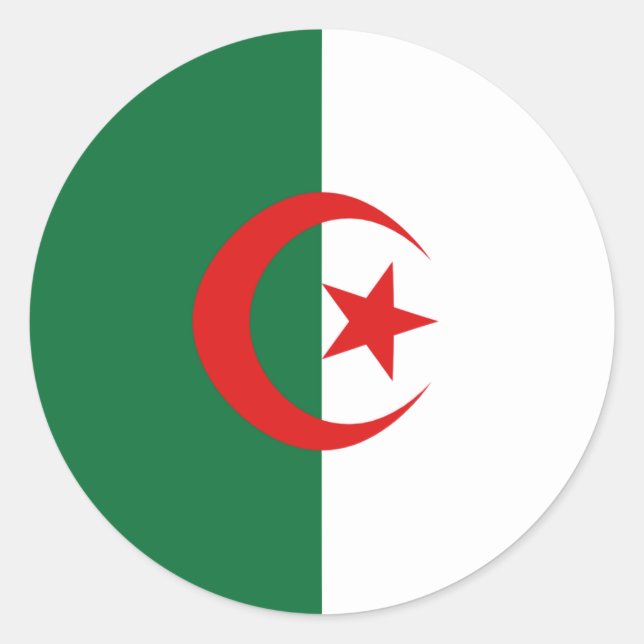 Algeria Fisheye Flag Sticker (Front)