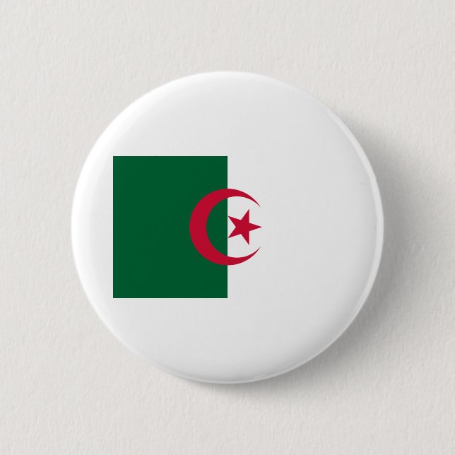 Algeria Flag 6 Cm Round Badge (Front)
