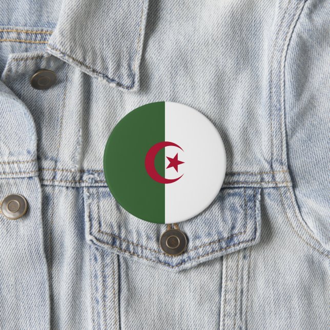 Algeria flag 7.5 cm round badge (In Situ)