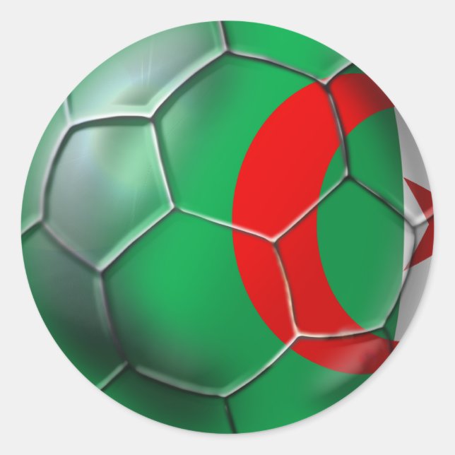 Algeria flag Algerian soccer ball gifts Classic Round Sticker (Front)