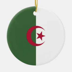 Algeria flag ceramic tree decoration