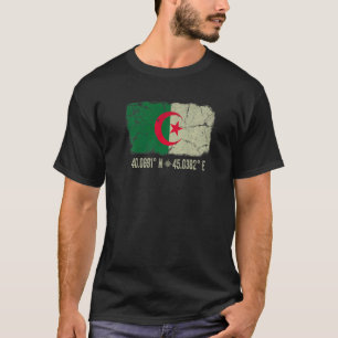 Algeria Flag Coordinates Men Women Algerian Herita T-Shirt