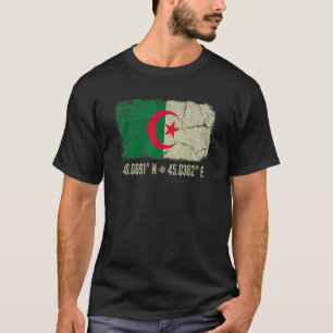 Algeria Flag Coordinates Men Women Algerian Herita T-Shirt