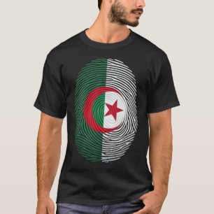 Algeria Flag Fingerprint T-Shirt - Algerian Pride