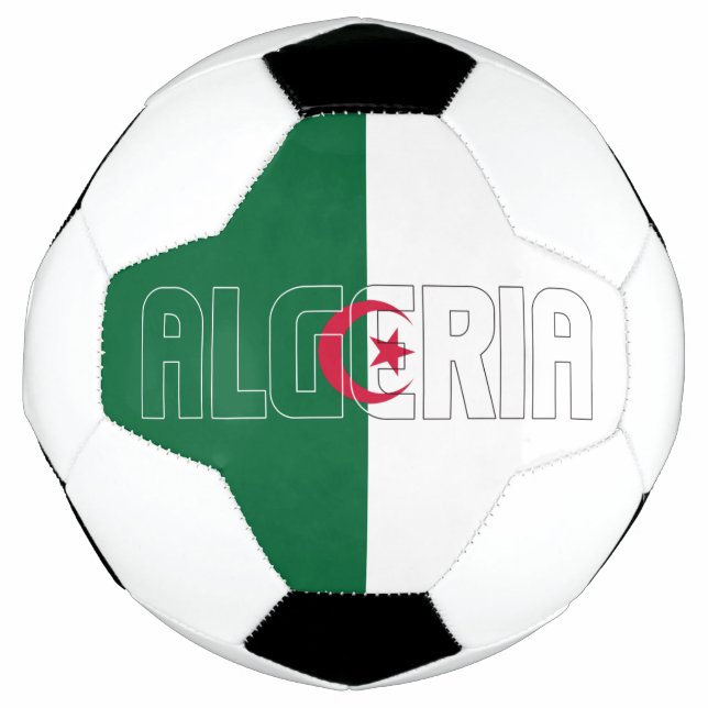 Algeria Flag Green White Red Crescent Patriotic  Soccer Ball (Front)