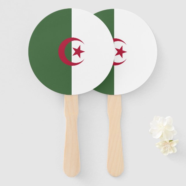 Algeria flag hand fan (Front and Back)