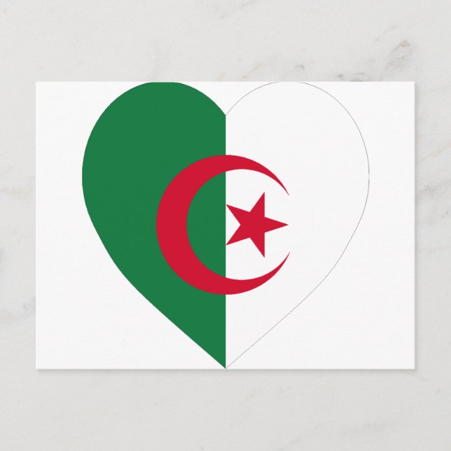Algeria Flag Heart Postcard (Front)