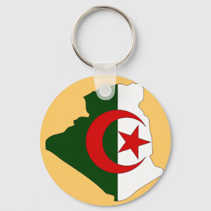 Algeria flag map key ring