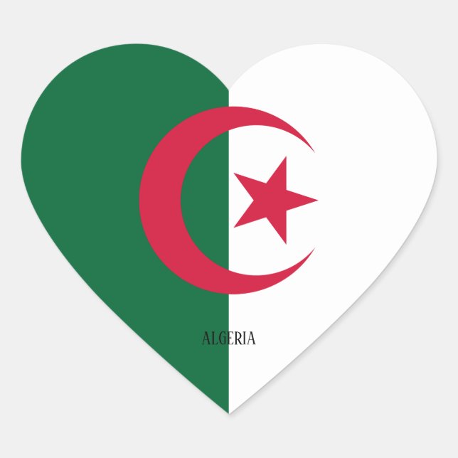 Algeria Flag Splendid Patriotic Heart Sticker (Front)