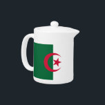 Algeria Flag Teapot<br><div class="desc">Add a touch of Algerian pride to your tea time with this exclusive teapot featuring the flag of Algeria! Designed with elegance and cultural significance, this teapot is more than just a functional piece—it’s a tribute to Algeria’s rich heritage. The vibrant Algerian flag design makes it a standout addition to...</div>