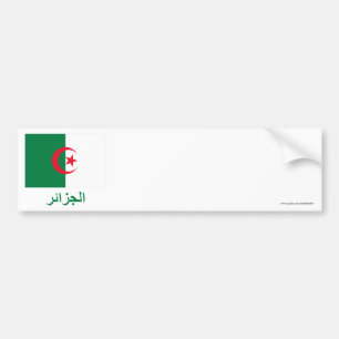 Algeria Flag with Name in Arabic Bumper Sticker