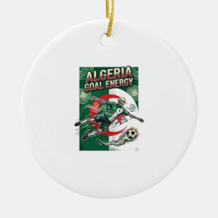 Algeria Goal Energy Skeleton Striker Nations Bold Ceramic Tree Decoration
