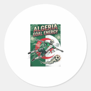 Algeria Goal Energy Skeleton Striker Nations Bold Classic Round Sticker