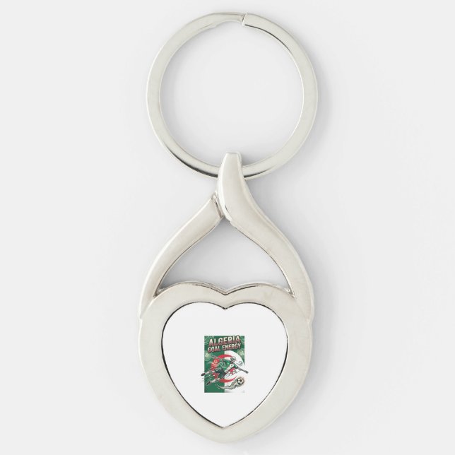 Algeria Goal Energy Skeleton Striker Nations Bold  Key Ring (Front)