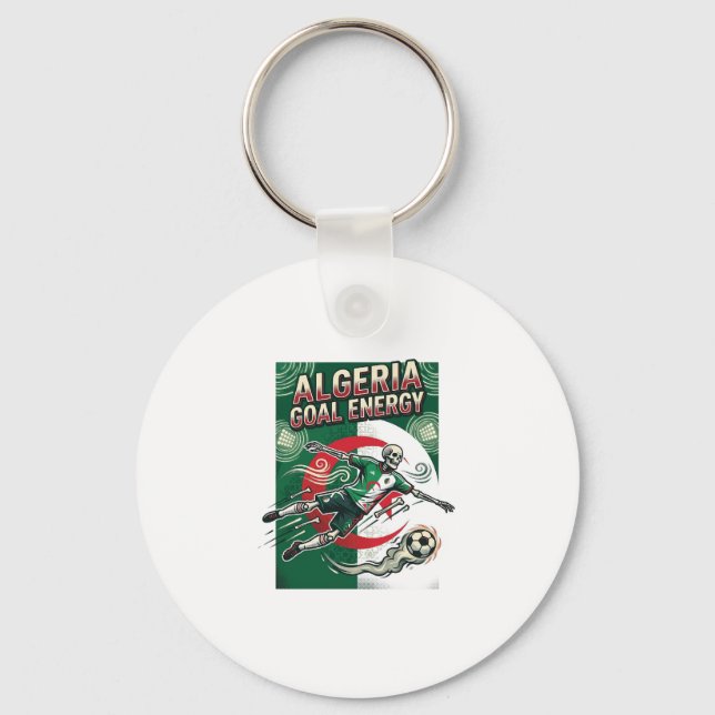 Algeria Goal Energy Skeleton Striker Nations Bold  Key Ring (Front)
