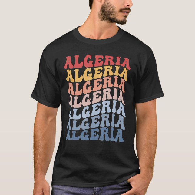 Algeria Groovy Retro Algerian T-Shirt (Front)