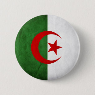Algeria Grunge Flag 6 Cm Round Badge