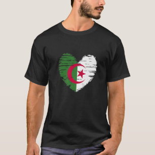 Algeria Heart Algerian Flag Algerian Pride T-Shirt
