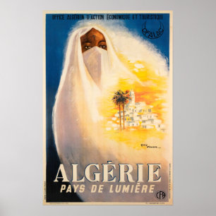 Algeria, land of light, North Africa Vintage Poster