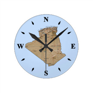 Algeria Map Clock