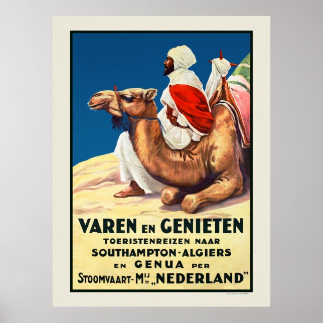 Algeria Netherlands Vintage Travel Poster 1926 (Front)